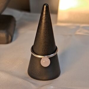 P42. 925 Sterling Silver Rose Quartz Ring, Stamped JCM, SIZE 7